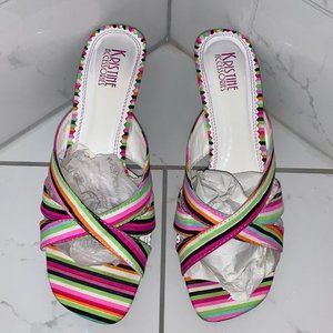 Kristine Accessories Ashlyn Striped Open-Toe Sandals - 8 M